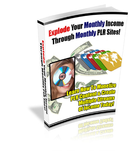 Explode Your Monthly Income Through Monthly PLR Sites Cover Explode Your Monthly Income Through Monthly PLR Sites Cover