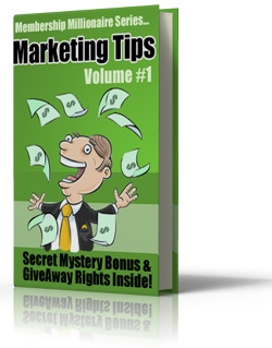 Membership Millionaire Series Marketing Tips Volume 1 Cover Membership Millionaire Series Marketing Tips Volume 1 Cover