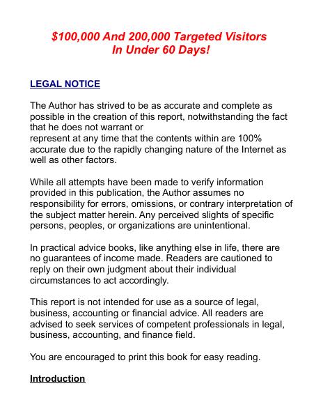 200000 Targeted Visitors In Under 60 Days Cover 200000 Targeted Visitors In Under 60 Days Cover