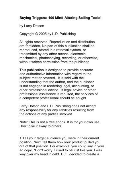 Buying Triggers Cover Buying Triggers Cover