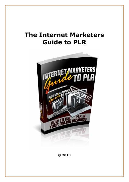 Internet Marketers Guide To PLR Cover Internet Marketers Guide To PLR Cover